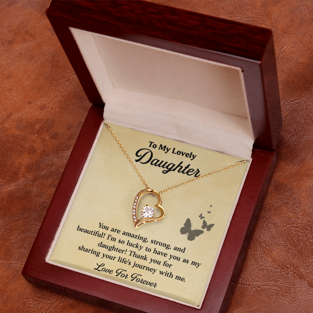 Daughter Necklace Gift Strong, Beautiful & Loved
