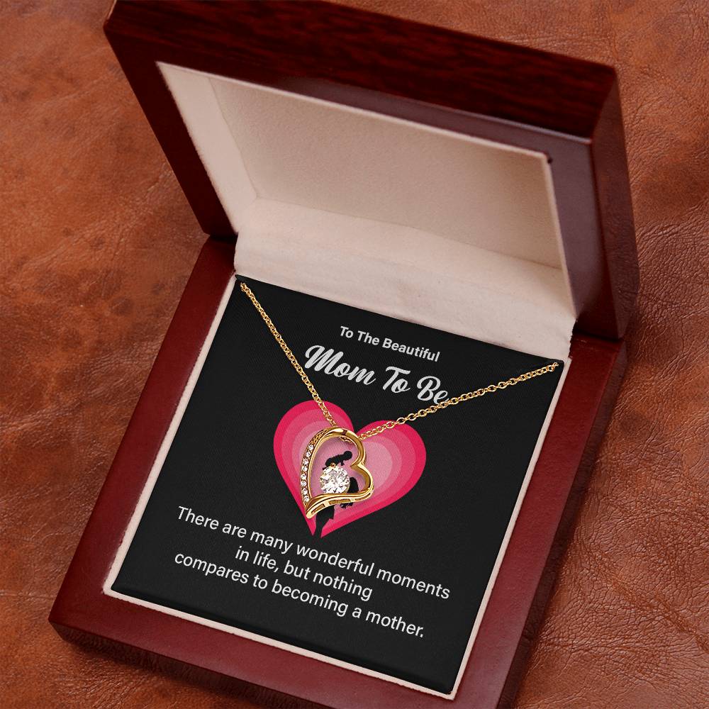 To The Beautiful Mom-to-be, Heartfelt Necklace For Her Elegant Jewelry For A Mom-to-be Thoughtful Necklace For Love And Support Sweet Pendant For A New Mom Elegant Pendant For A Mom’s Heart Thank You Gift For Motherhood Loving Message Necklace For Hope