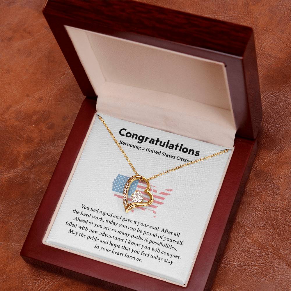 Congratulations Necklace For New U.s. Citizen  Necklace For New U.s. Citizen Gift For U.s. Citizenship Ceremony Necklace For Achieving U.s. Citizenship Jewelry For New U.s. Citizen Gift For U.s. Citizenship Achievement Necklace For U.S Citizenship Journey