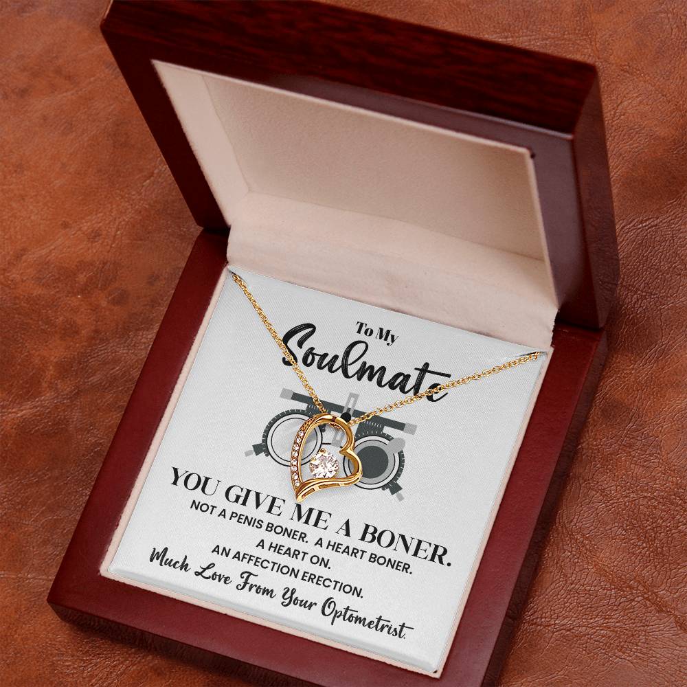 Funny Soulmate Necklace Gift from Optometrist – Message Card