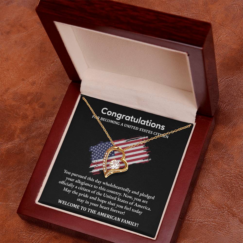 Congratulations Necklace For New U.s. Citizen Necklace For New U.s. Citizen Gift For U.s. Citizenship Success Necklace With Citizenship Message U.s. Citizenship Celebration Gift Jewelry For New U.s. Citizen Necklace For Citizenship Pledge