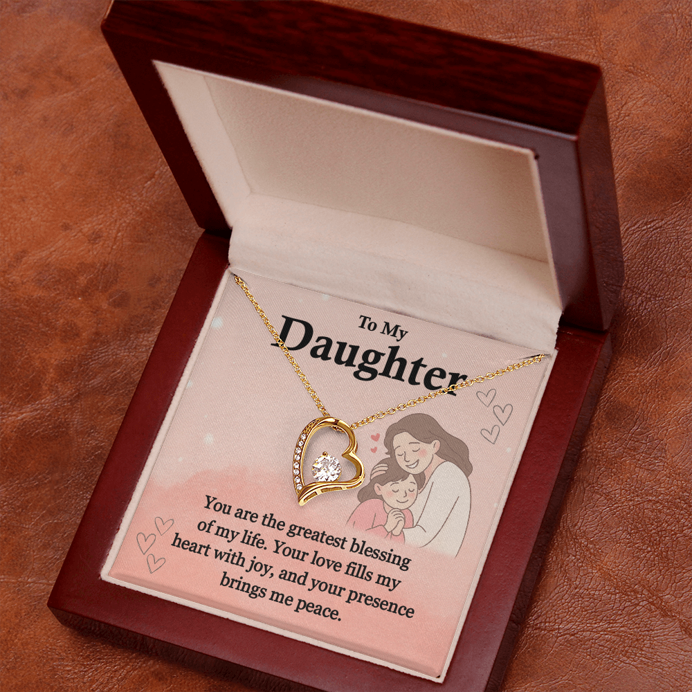 To My Daughter Necklace Greatest Blessing Gift Box