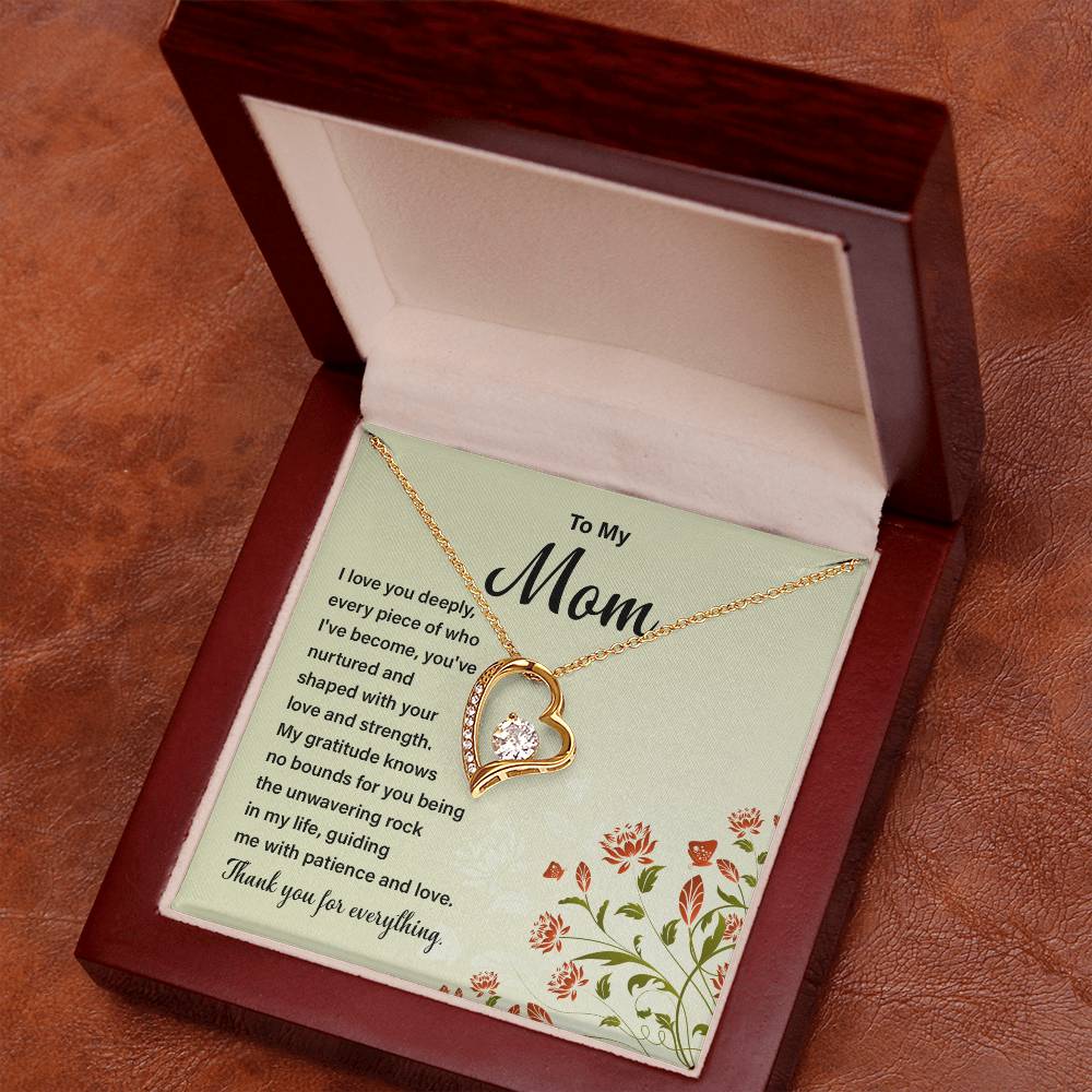 Daughter to Mom Heart Necklace Gift with Message Card