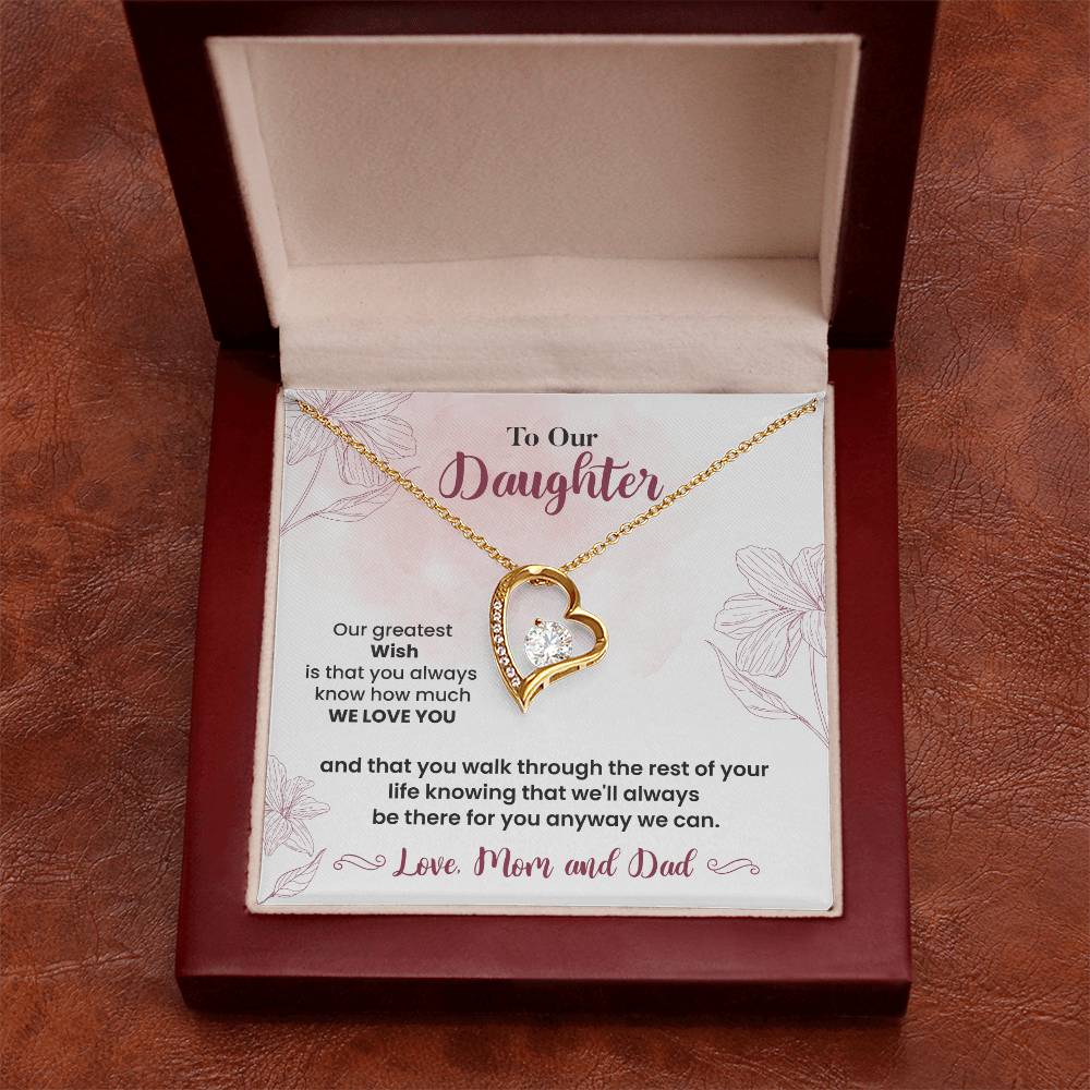 To Our Daughter Heartfelt Jewelry Gift Gift From Your Mom And Dad Caring Gift For Daughter Supportive Daughter Necklace Family Love Jewelry Gift Daughter's Journey Jewelry Best Wishes Jewelry Daughter's Strength Necklace Emotional Support Gift Warm Wishes