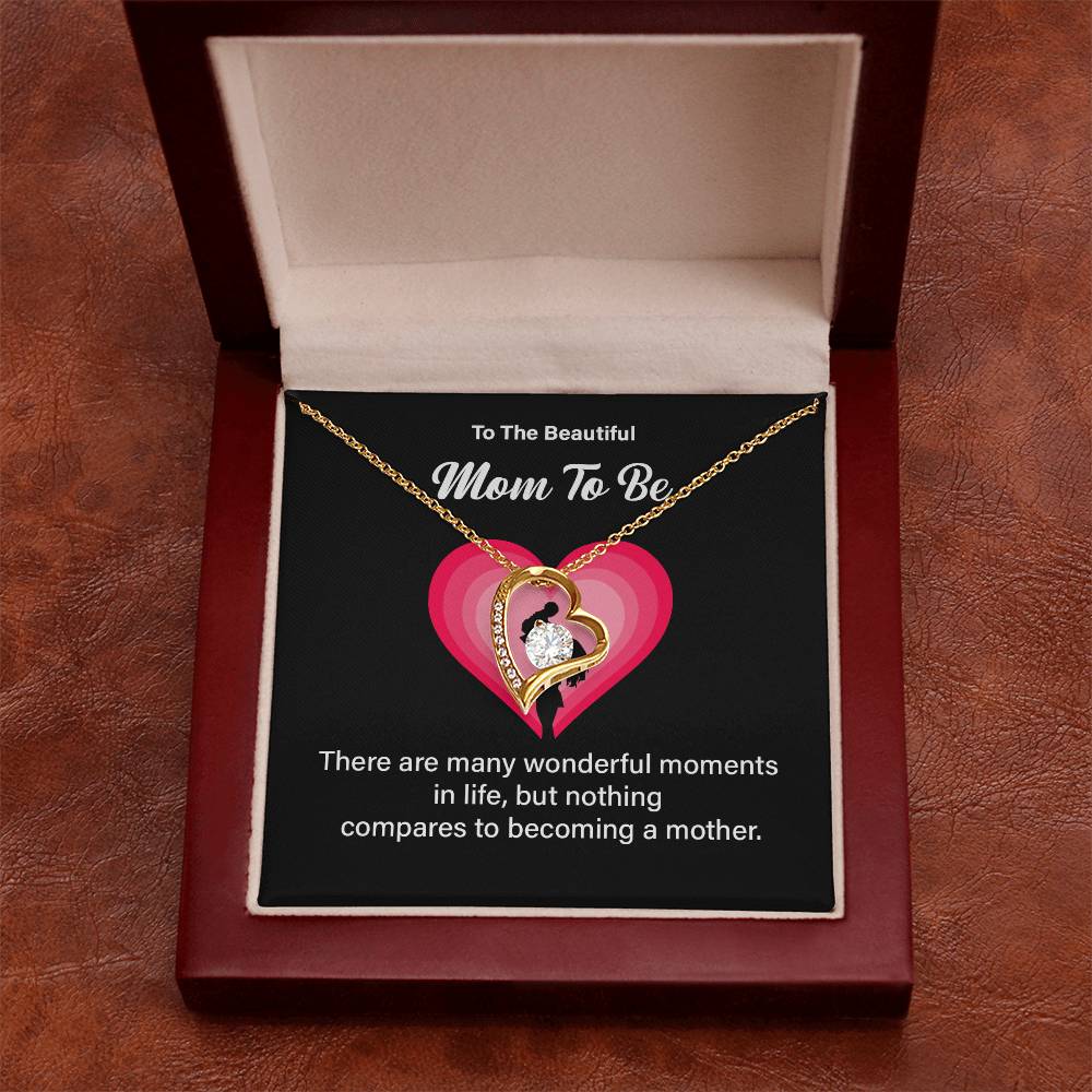 To The Beautiful Mom-to-be, Heartfelt Necklace For Her Elegant Jewelry For A Mom-to-be Thoughtful Necklace For Love And Support Sweet Pendant For A New Mom Elegant Pendant For A Mom’s Heart Thank You Gift For Motherhood Loving Message Necklace For Hope