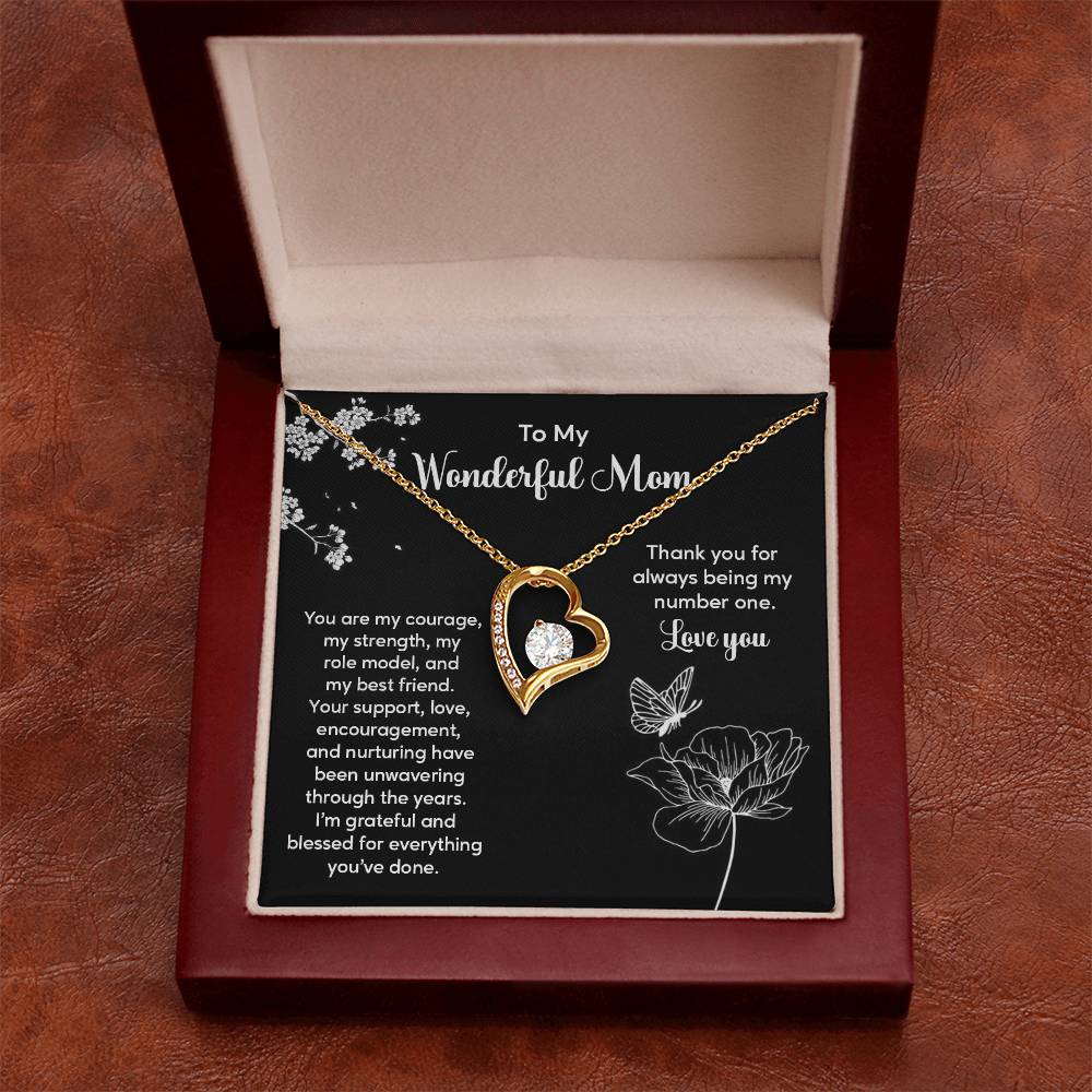 To My Wonderful Mom Elegant Jewelry Thoughtful Necklace For Family Love Sweet Gift For A Best Friend Heartfelt Necklace For Support And Care Sentimental Jewelry Thank You Pendant Beautiful Necklace Loving Gift For A Best Friend Loving Jewelry For Support