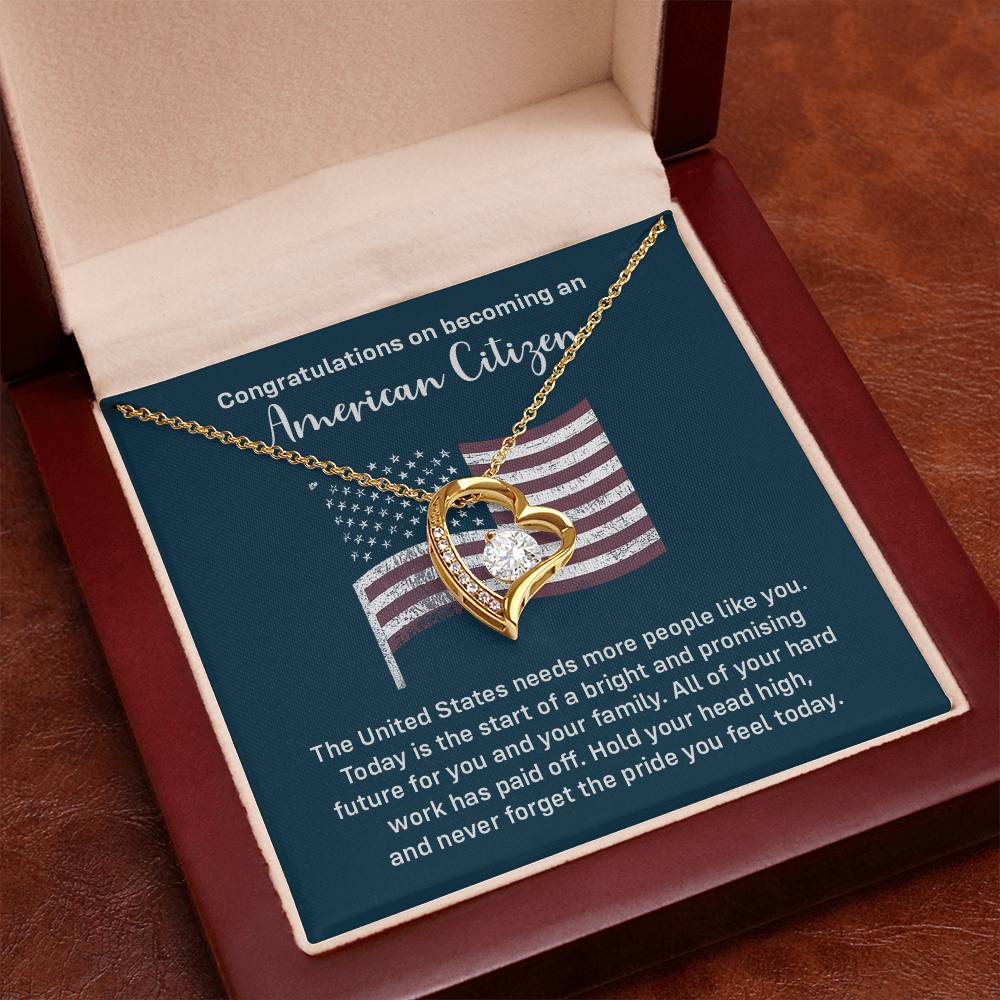 Congratulations Necklace For New American Citizen Necklace For New American Citizen Necklace With Citizenship Message Gift For New American Adventure Necklace For Pursuing Your Dreams Necklace For New Adventure As U.s. Citizen