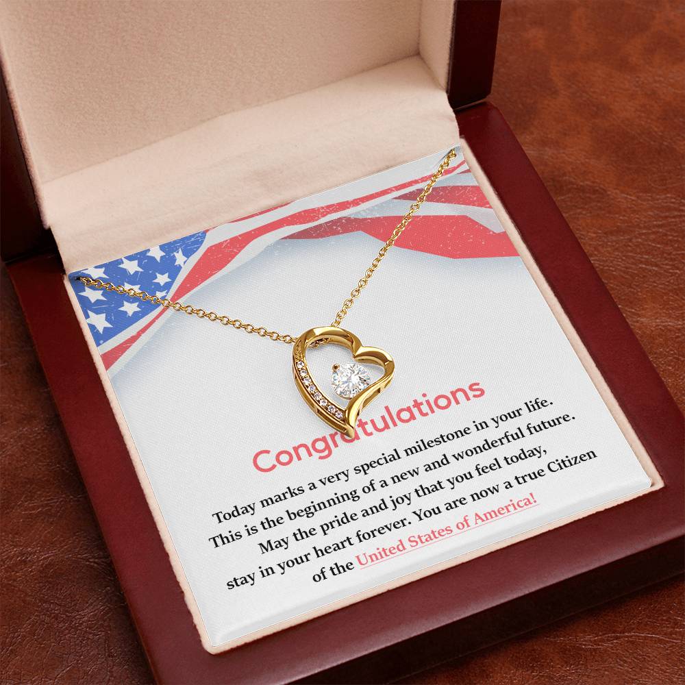 Congratulations Necklace For New U.s. Citizen Necklace For New U.s. Citizen Gift For New American Citizen Necklace With Citizenship Message Necklace For Official U.s. Citizen Gift For New U.s. Patriot Jewelry For New U.s. Citizen Jewelry For U.s.