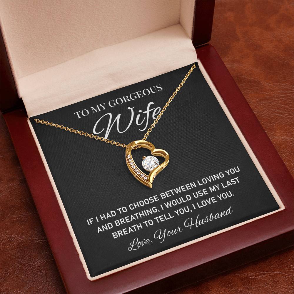 To My Gorgeous, Heartfelt Necklace For Wife Loving Jewelry For Romantic Love Sweet Pendant For A Special Bond Sentimental Necklace Heartwarming Gift From Husband Sentimental Pendant Appreciation Necklace Thoughtful Gift Special Necklace