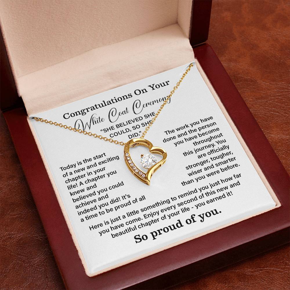 Congratulations On Your White Coat Ceremony New Adventures Necklace Hard Work Pay Off Necklace Enjoy The Journey Necklace Personal Growth Jewelry Daily Inspiration Necklace Heartfelt Message Necklace Congratulation Necklace She Believed She Could Necklace