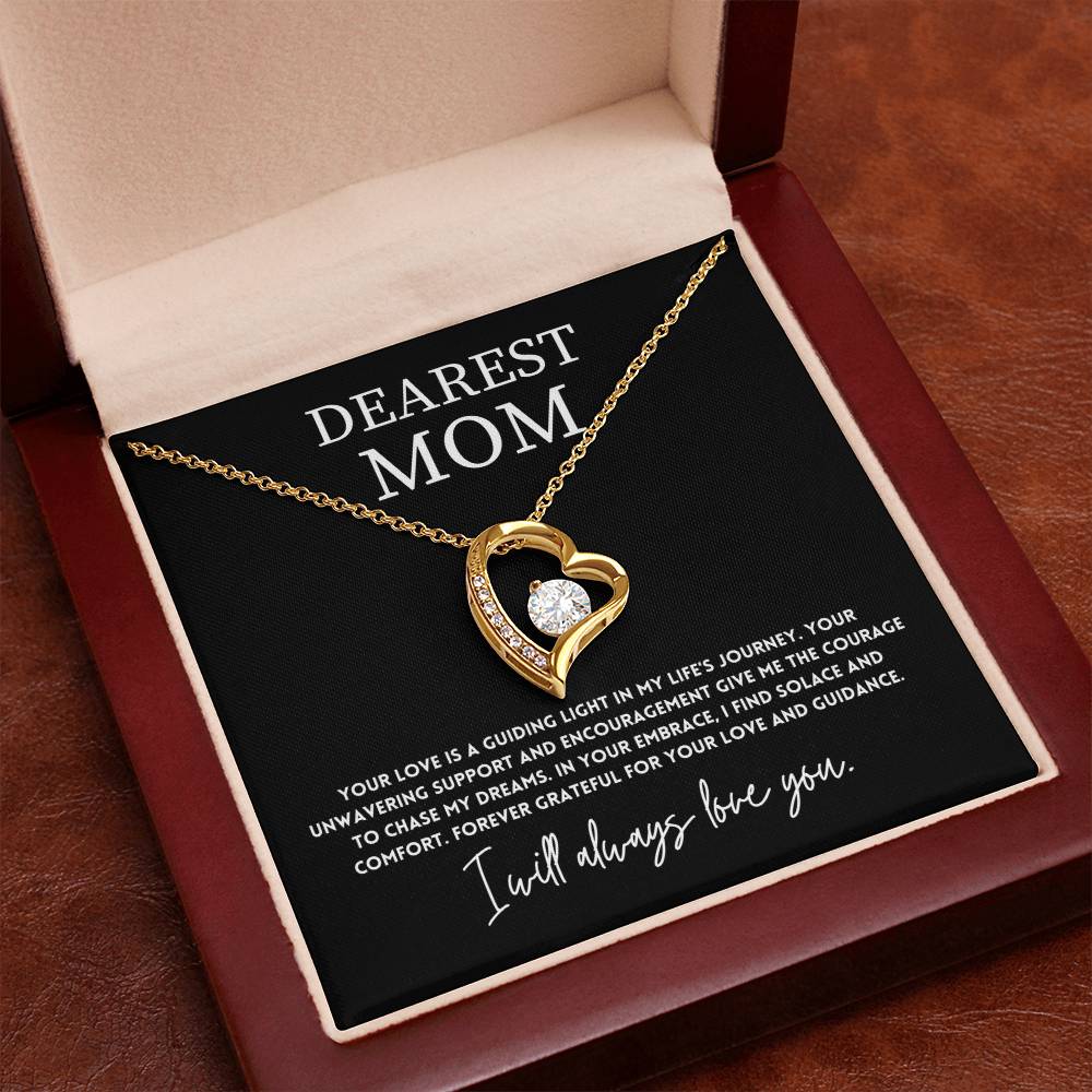 Dearest Mom, Best Necklace Gift From Son Necklace With Heartfelt Message Thoughtful Necklace Gift Best Mother’s Day Necklace Gift Jewelry Gift Love And Support Necklace Gift Inspirational Jewelry Gift Heart Pendant Necklace