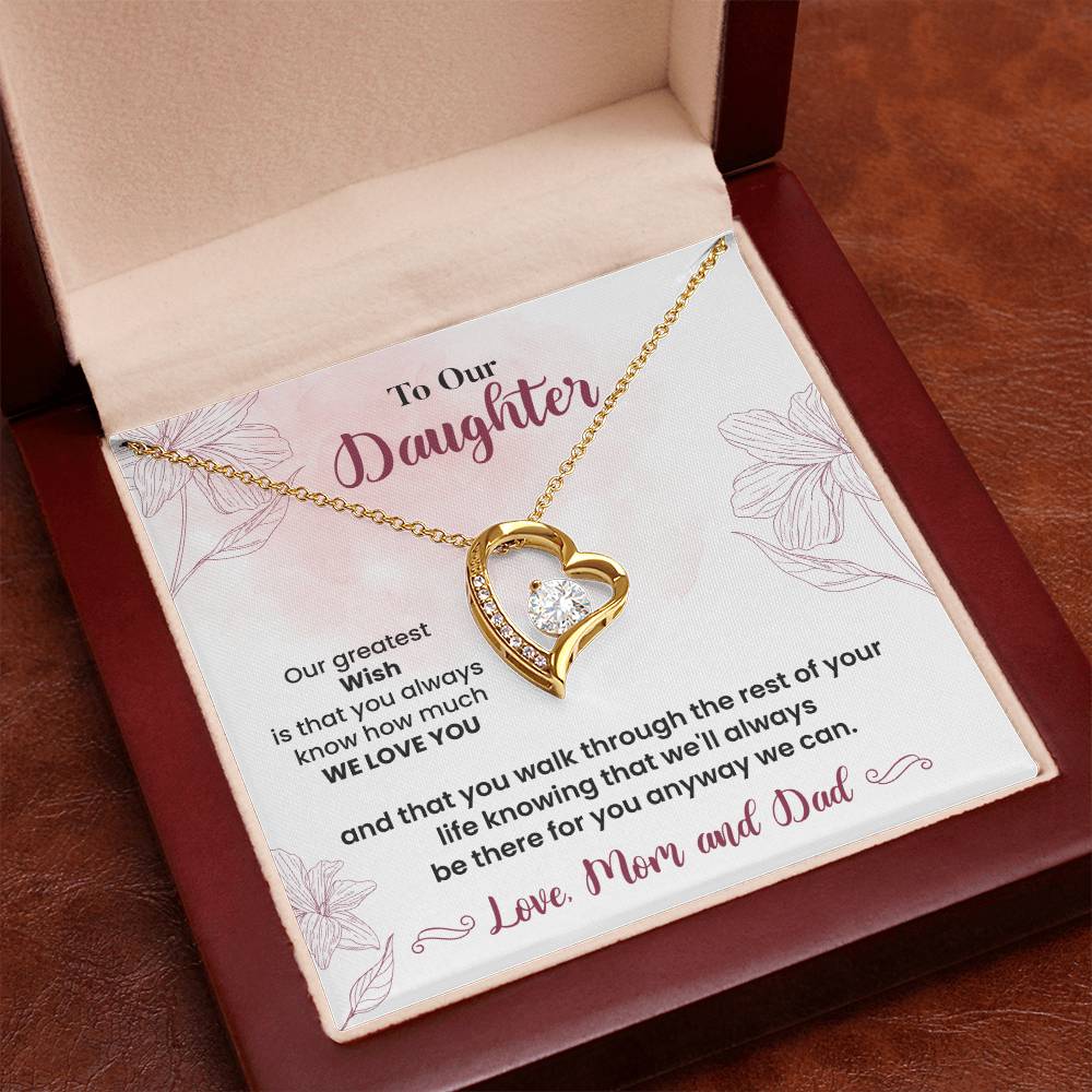 To Our Daughter Heartfelt Jewelry Gift Gift From Your Mom And Dad Caring Gift For Daughter Supportive Daughter Necklace Family Love Jewelry Gift Daughter's Journey Jewelry Best Wishes Jewelry Daughter's Strength Necklace Emotional Support Gift Warm Wishes