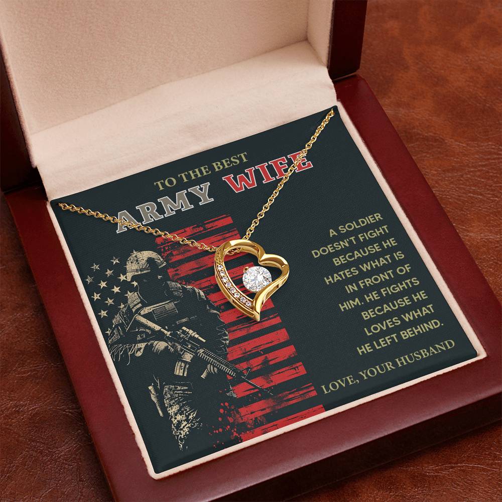 To the Best Army Wife  Best Army Wife Jewelry gift from husband Love and Support Necklace Emotional Support Jewelry Thank You Jewelry for Wives Unique Gift for Military Wives Romantic Gift for Army Wives My Beautiful Wife Jewelry Forever Together Necklace