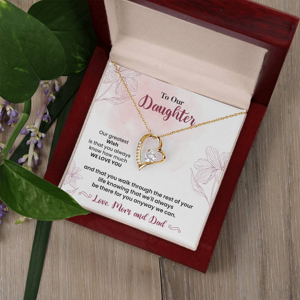 To Our Daughter Heartfelt Jewelry Gift Gift From Your Mom And Dad Caring Gift For Daughter Supportive Daughter Necklace Family Love Jewelry Gift Daughter's Journey Jewelry Best Wishes Jewelry Daughter's Strength Necklace Emotional Support Gift Warm Wishes