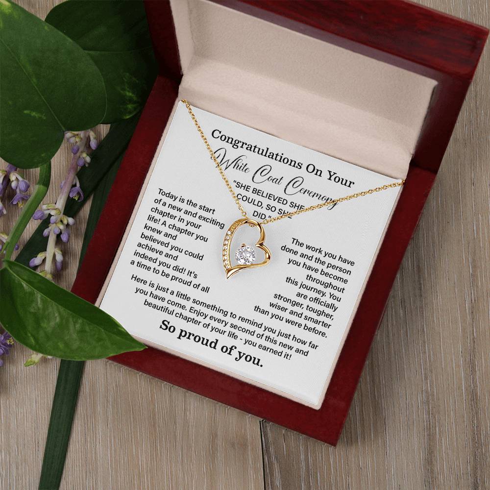 Congratulations On Your White Coat Ceremony New Adventures Necklace Hard Work Pay Off Necklace Enjoy The Journey Necklace Personal Growth Jewelry Daily Inspiration Necklace Heartfelt Message Necklace Congratulation Necklace She Believed She Could Necklace