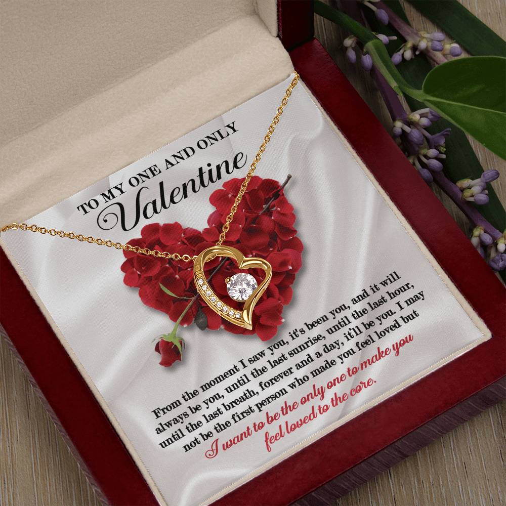 To My  One And Only Valentine's Necklace From The Moment I Saw You, It's Been You, And It Will Always Be You, Forever Heart Necklace With Message Card And Box.