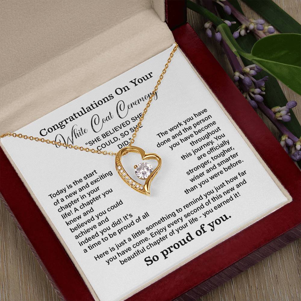 Congratulations On Your White Coat Ceremony New Adventures Necklace Hard Work Pay Off Necklace Enjoy The Journey Necklace Personal Growth Jewelry Daily Inspiration Necklace Heartfelt Message Necklace Congratulation Necklace She Believed She Could Necklace