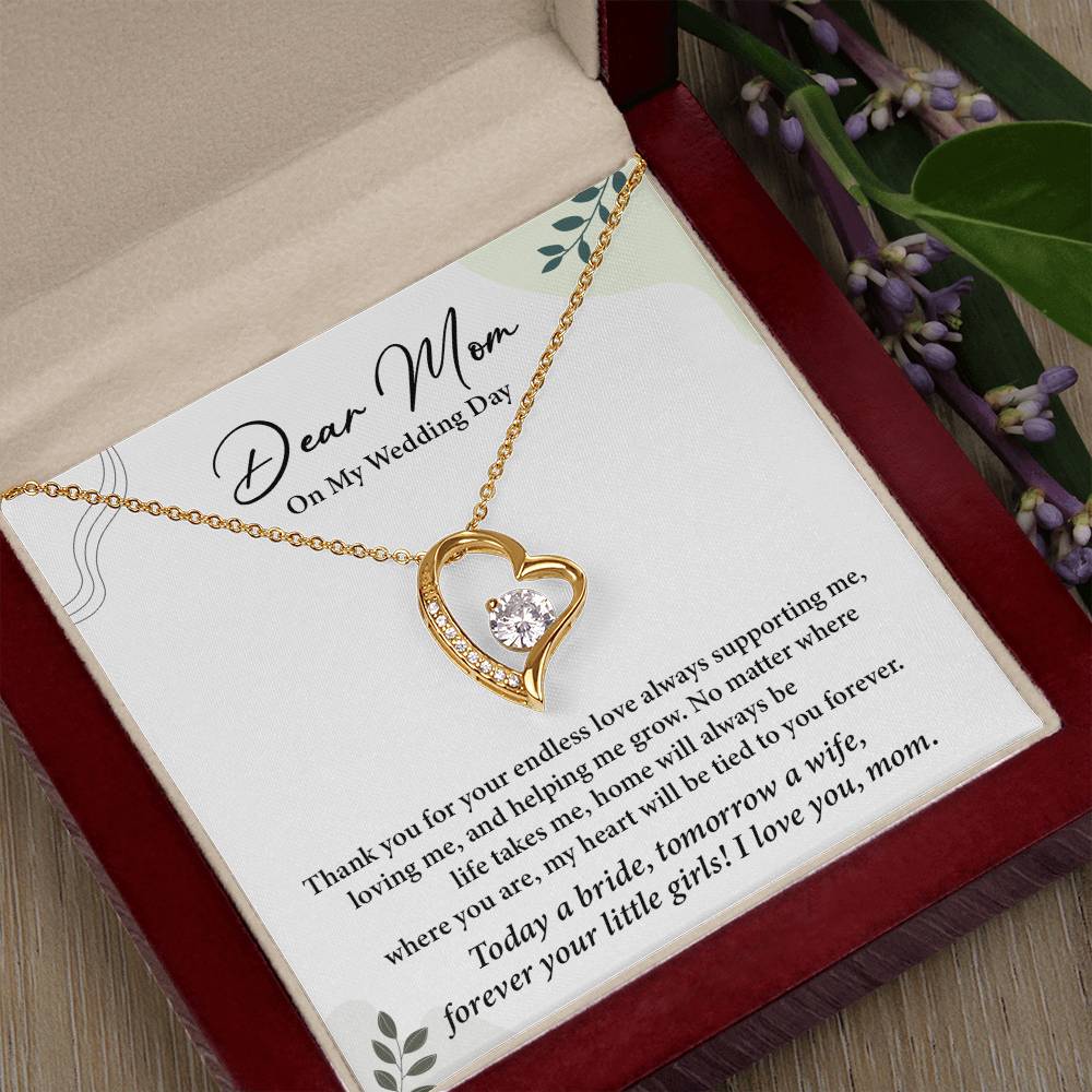 Dear Mom On My Wedding Day Heartfelt Necklace Gift From Daughter Dear Mom On My Wedding Day Mother Wedding Day Gift Sentimental Gift For Mother From Daughter Forever Your Little Girl Wedding Gift Gift For Mom On Daughter’s Wedding Day