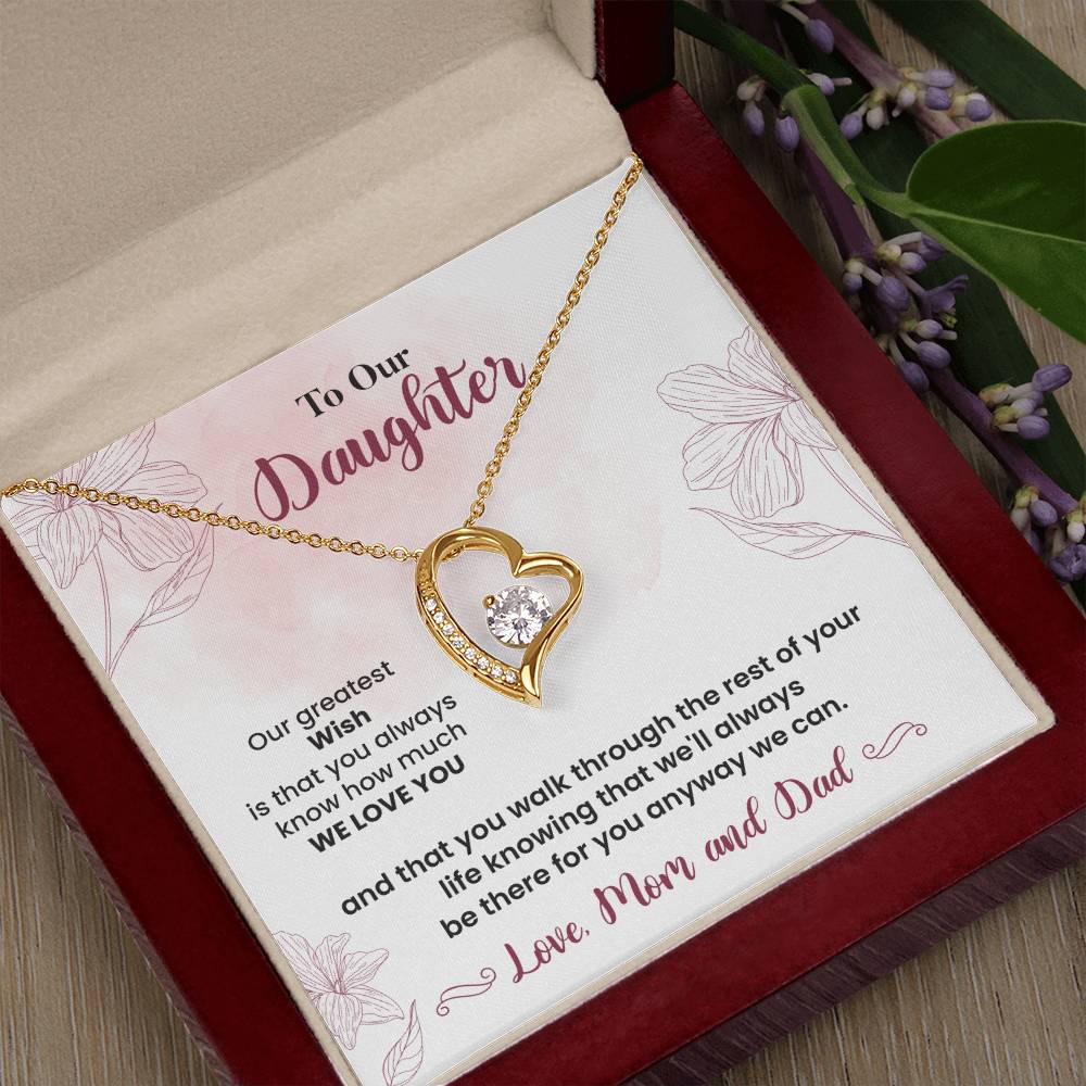 To Our Daughter Heartfelt Jewelry Gift Gift From Your Mom And Dad Caring Gift For Daughter Supportive Daughter Necklace Family Love Jewelry Gift Daughter's Journey Jewelry Best Wishes Jewelry Daughter's Strength Necklace Emotional Support Gift Warm Wishes