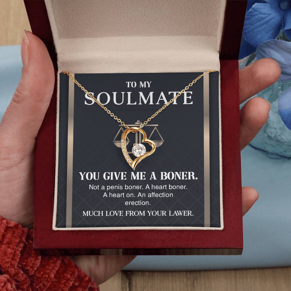 Lawyer to Soulmate Necklace with Funny Message Card
