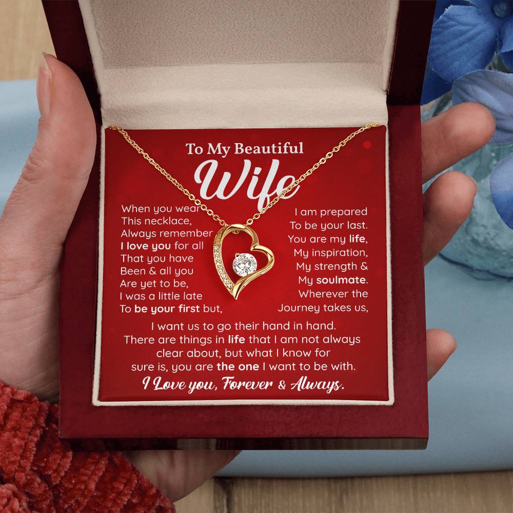 Romantic Necklace Gift for Wife from Husband with Message Card