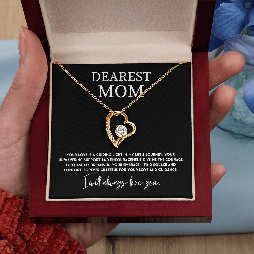 Dearest Mom, Best Necklace Gift From Son Necklace With Heartfelt Message Thoughtful Necklace Gift Best Mother’s Day Necklace Gift Jewelry Gift Love And Support Necklace Gift Inspirational Jewelry Gift Heart Pendant Necklace