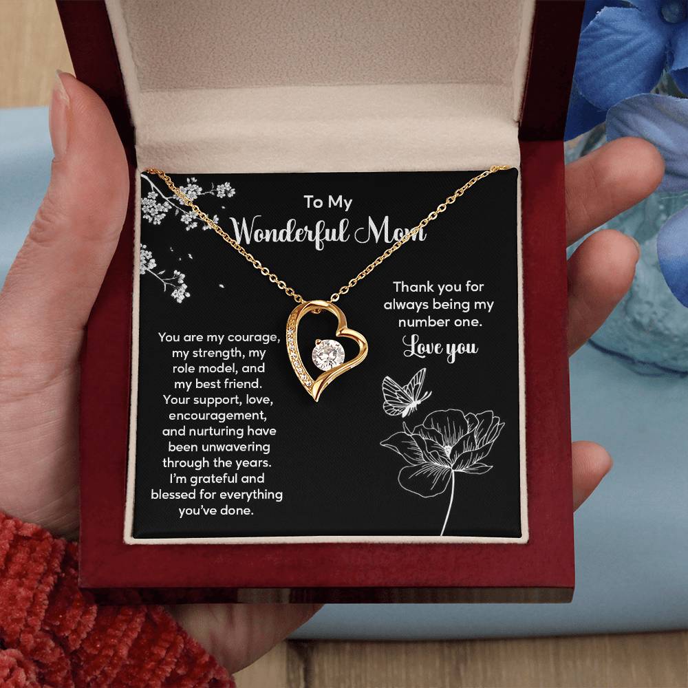 To My Wonderful Mom Elegant Jewelry Thoughtful Necklace For Family Love Sweet Gift For A Best Friend Heartfelt Necklace For Support And Care Sentimental Jewelry Thank You Pendant Beautiful Necklace Loving Gift For A Best Friend Loving Jewelry For Support