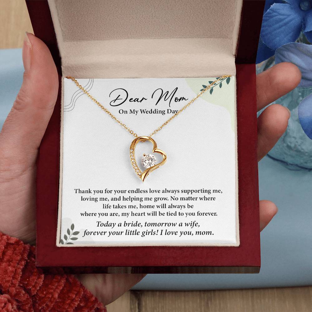 Dear Mom On My Wedding Day Heartfelt Necklace Gift From Daughter Dear Mom On My Wedding Day Mother Wedding Day Gift Sentimental Gift For Mother From Daughter Forever Your Little Girl Wedding Gift Gift For Mom On Daughter’s Wedding Day