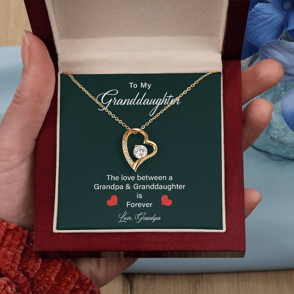 Granddaughter Heart Necklace from Grandpa – Gift Box