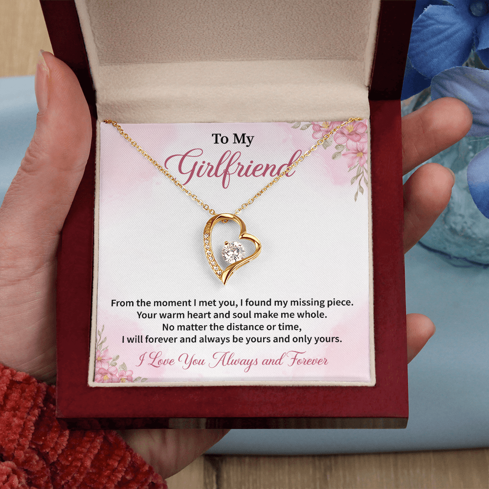 To My Girlfriend Forever Love Necklace Romantic Gift with Jewelry for Anniversary