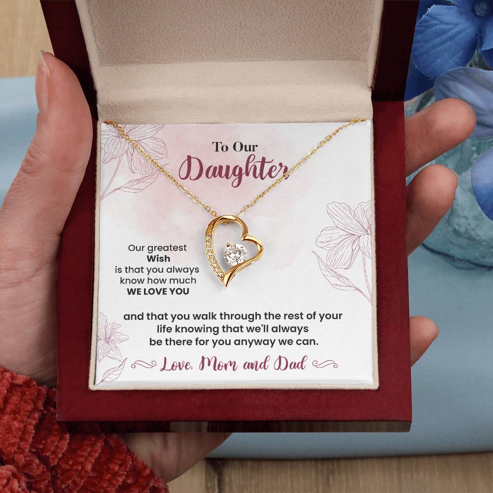 To Our Daughter Heartfelt Jewelry Gift Gift From Your Mom And Dad Caring Gift For Daughter Supportive Daughter Necklace Family Love Jewelry Gift Daughter's Journey Jewelry Best Wishes Jewelry Daughter's Strength Necklace Emotional Support Gift Warm Wishes