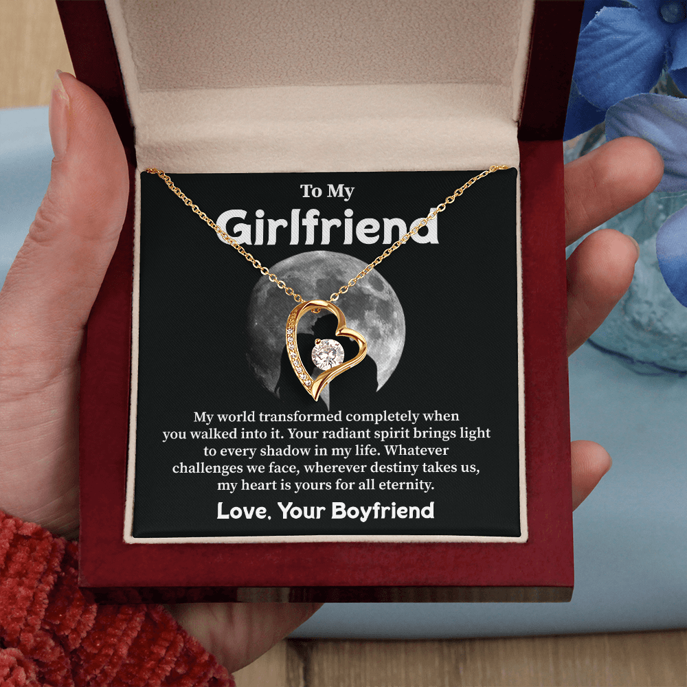 To My Girlfriend Necklace Gift with Moon Card