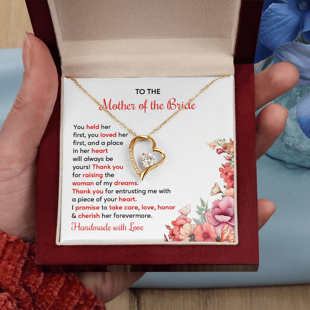 To The Mother Of The Bride, Heartfelt Necklace For Her Loving Jewelry For A Special Bond Thank You Gift For A Mother Sentimental Necklace For Love Appreciation Necklace For Her Beautiful Necklace Elegant Jewelry For Family Bond Thoughtful Necklace