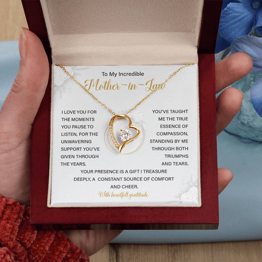 Mother-in-Law Necklace Gift from Bride with Card