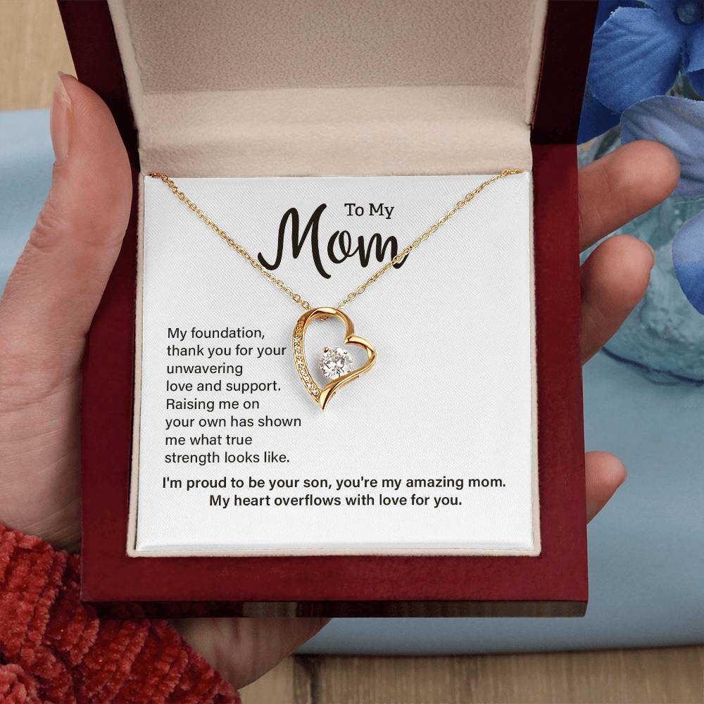 Necklace for Mom from Son – Thank You for Raising Me Alone