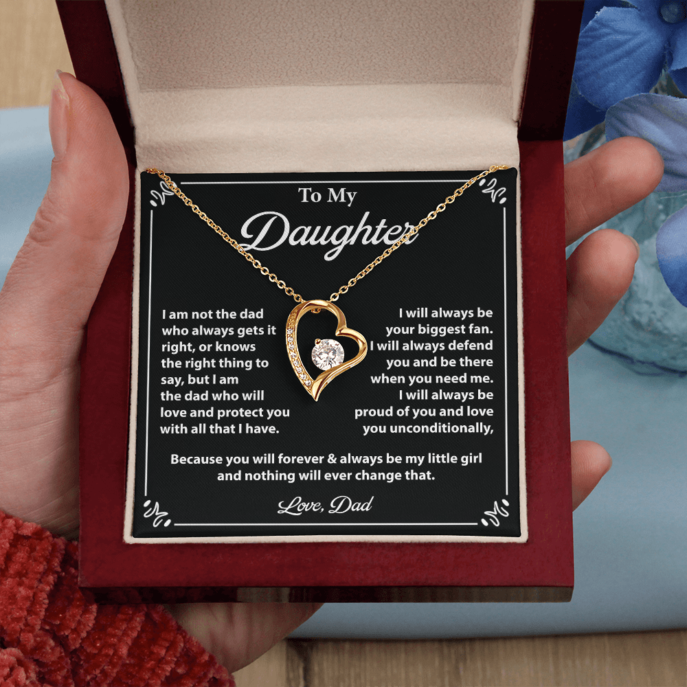 Daughter Necklace Gift from Dad with Message Card
