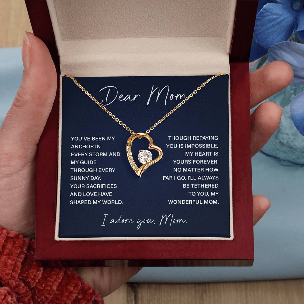 Dear Mom Mom Anchor Necklace Mother’s Love Gift Wedding Necklace Birthday Gift Necklace Guide Necklace Appreciation Pendant Anniversary Mom Gift Christmas Pendant Mom-child Bond Necklace Grandma Love Gift Valentine Necklace Gift