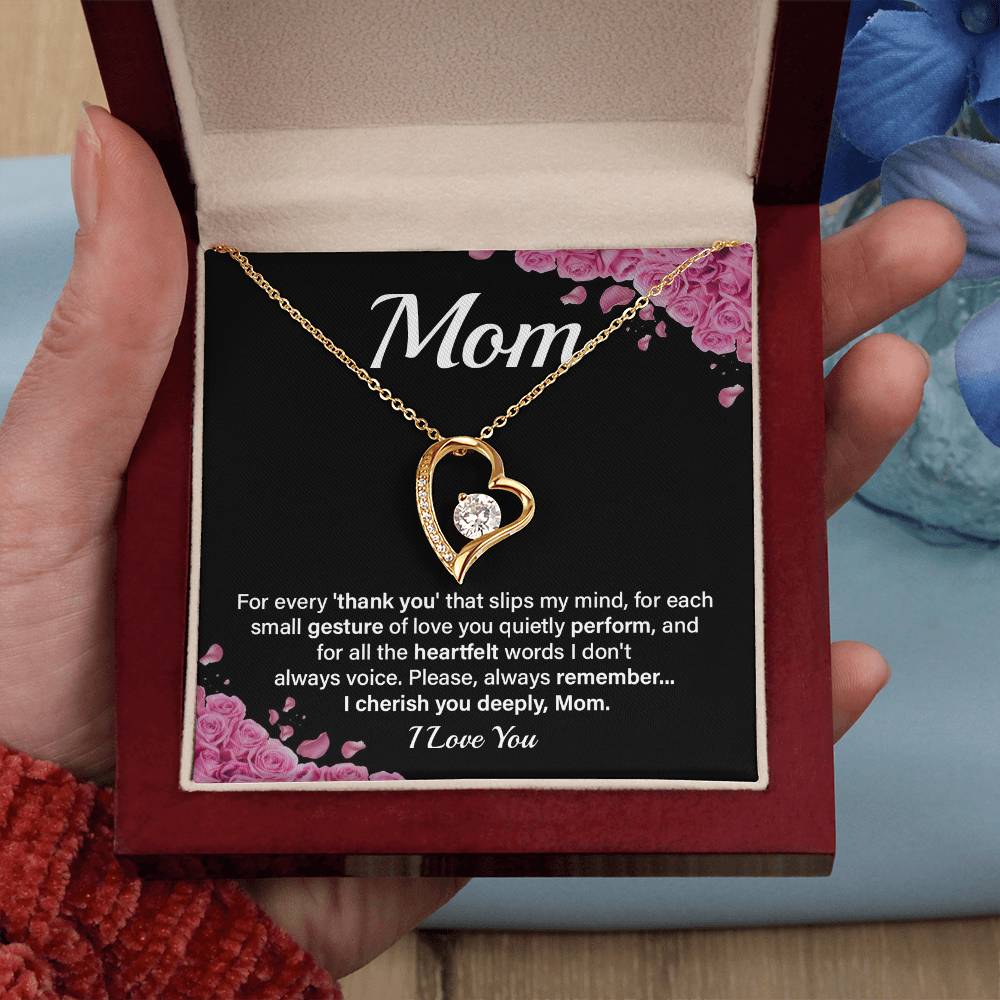 Heartfelt Mom Necklace Gift with Message Card