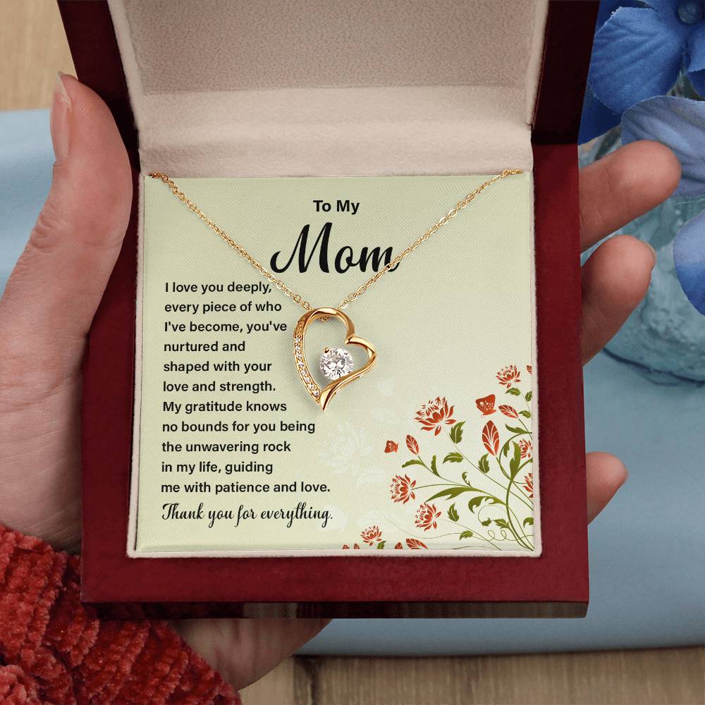 Daughter to Mom Heart Necklace Gift with Message Card