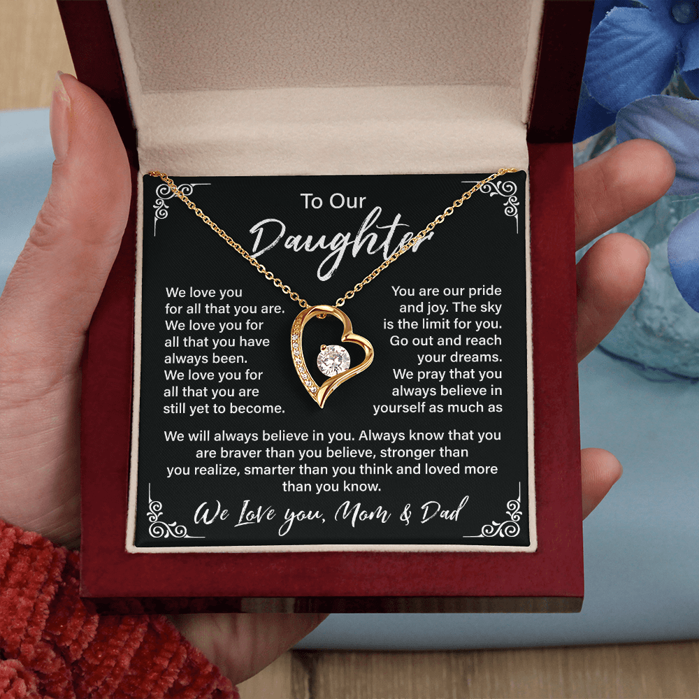 Gift for Daughter from Parents with Heart Pendant