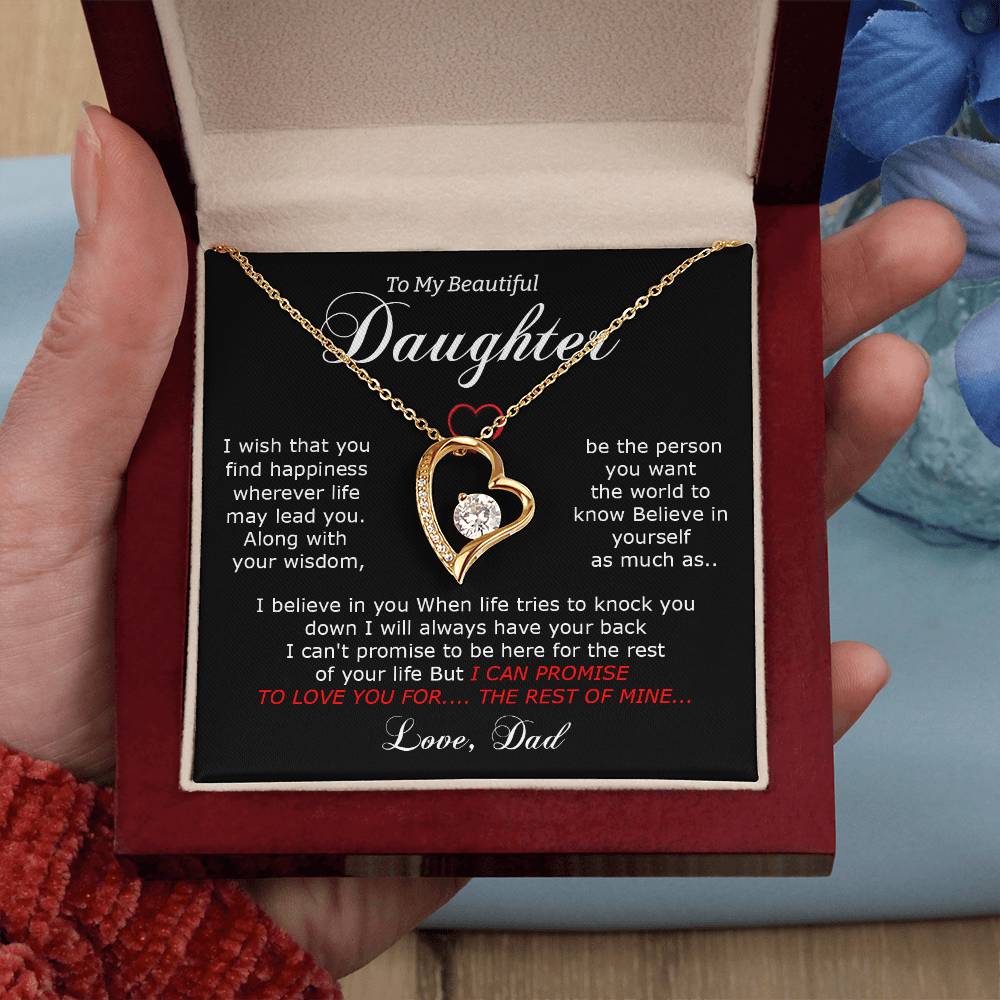 To My Daughter Necklace from Dad – Rest of Mine Love Message Card