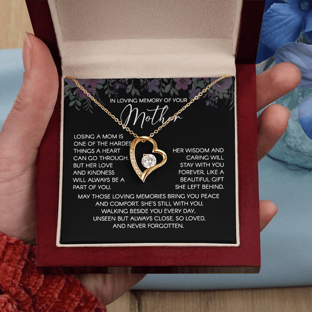 In Loving Memory Necklace For Mother – Heartfelt Memorial Jewelry Gift, Her Love Lives On Forever, Sentimental Keepsake For Comfort, Peace, And Unforgettable Memories