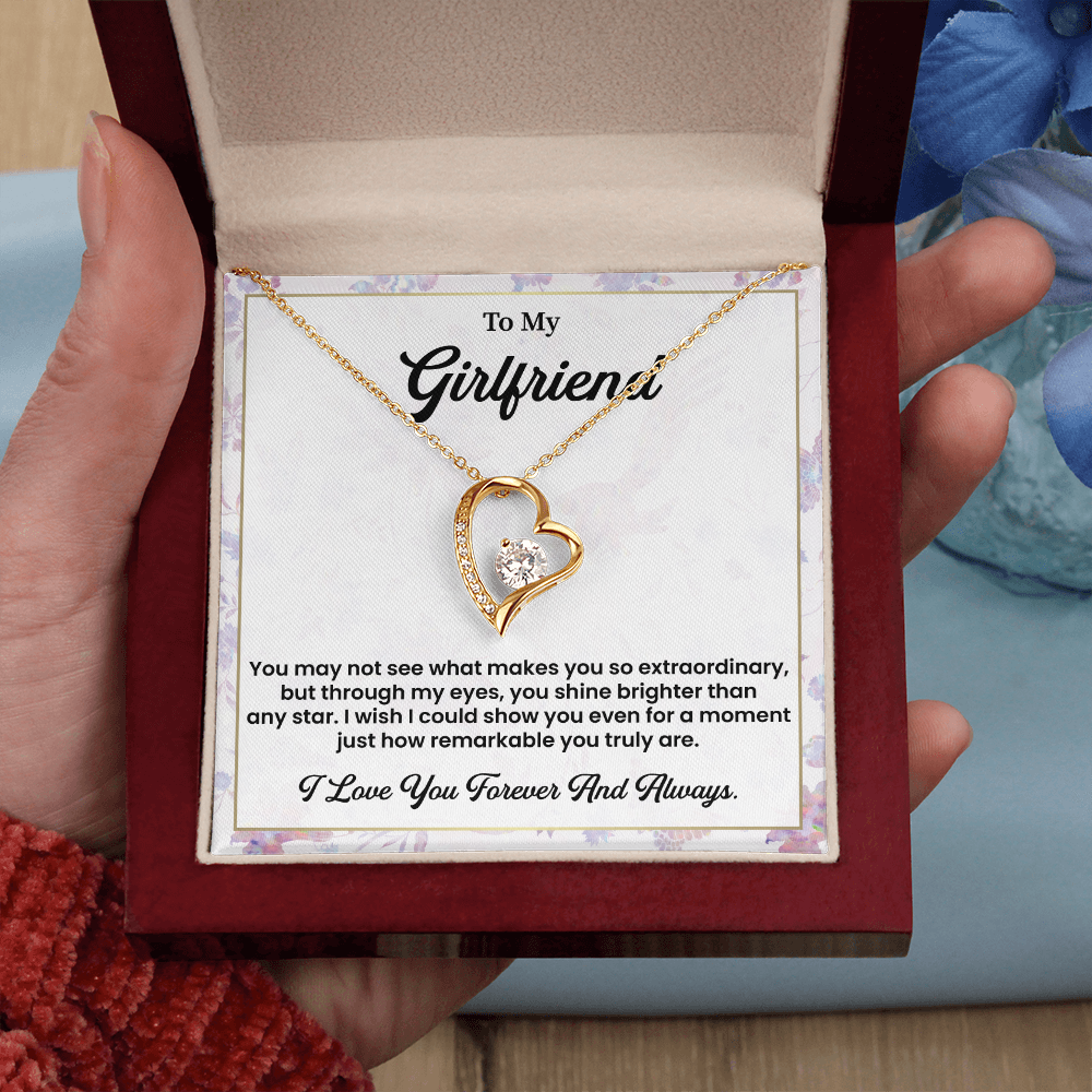 To My Girlfriend Necklace Romantic Jewelry Gift for Her with Note