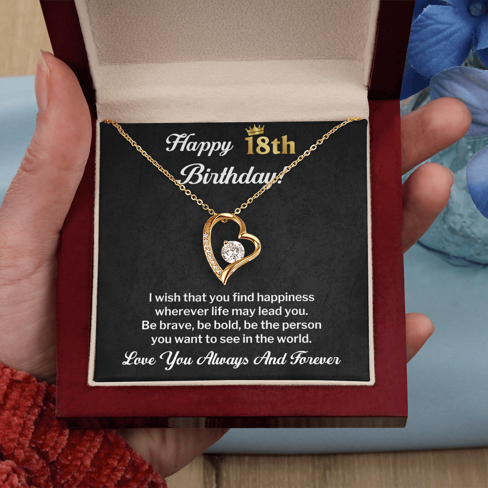 18th Birthday Necklace Gift With Loving Message