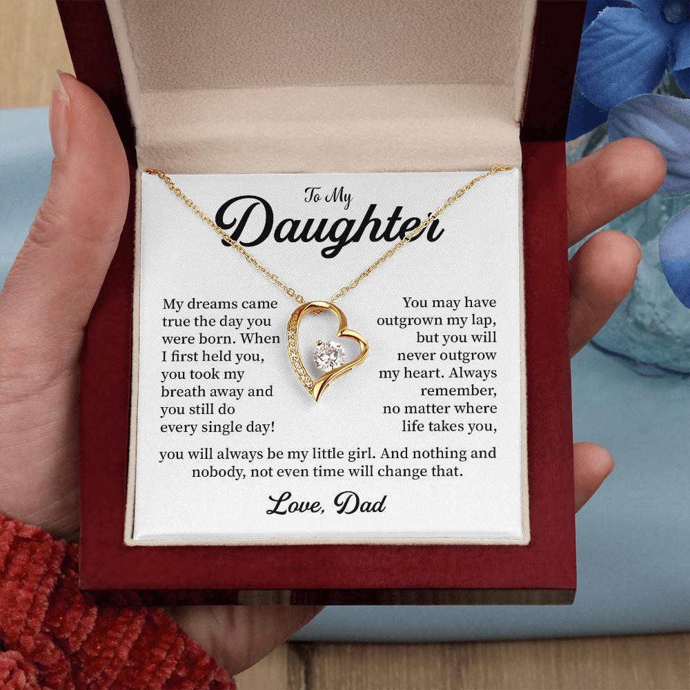 To My Daughter Necklace from Dad – Forever in My Heart Gift
