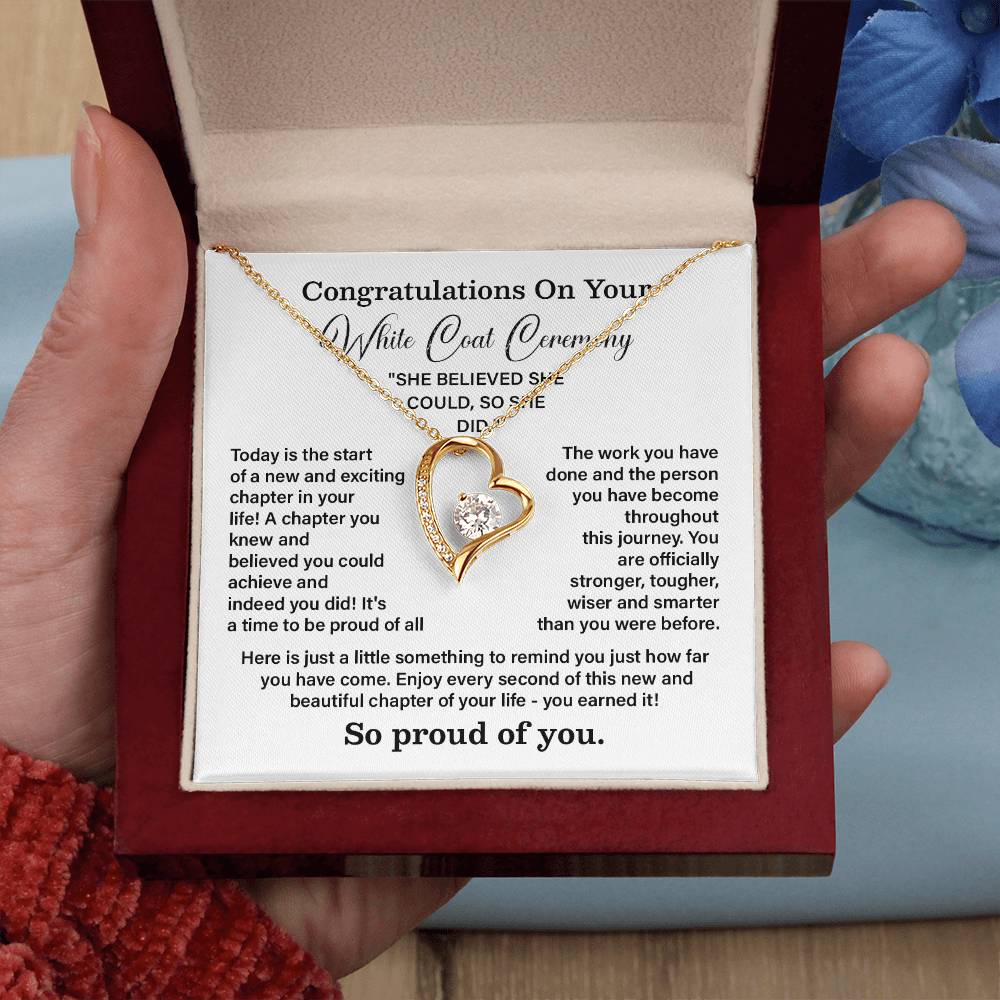 Congratulations On Your White Coat Ceremony New Adventures Necklace Hard Work Pay Off Necklace Enjoy The Journey Necklace Personal Growth Jewelry Daily Inspiration Necklace Heartfelt Message Necklace Congratulation Necklace She Believed She Could Necklace