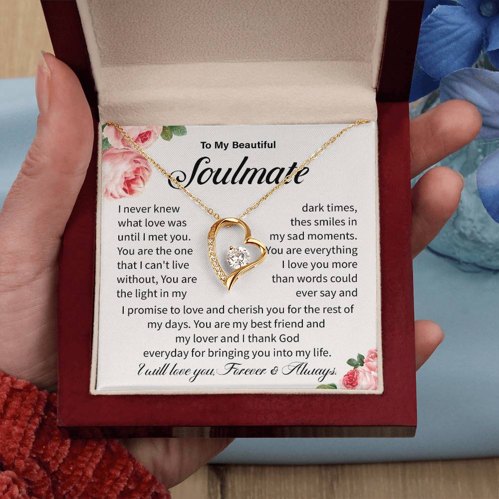 Soulmate Necklace Gift for Her – Love Message Card