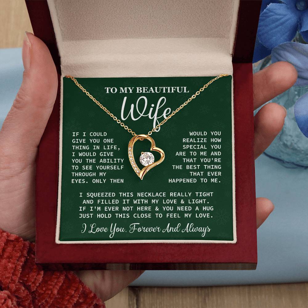 Romantic Necklace Gift for Wife Forever & Always Love Box