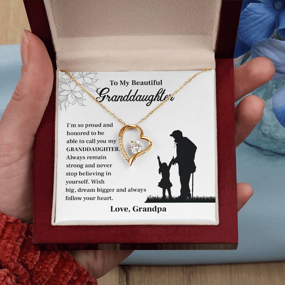 Granddaughter Jewelry from Grandpa with Inspirational Note