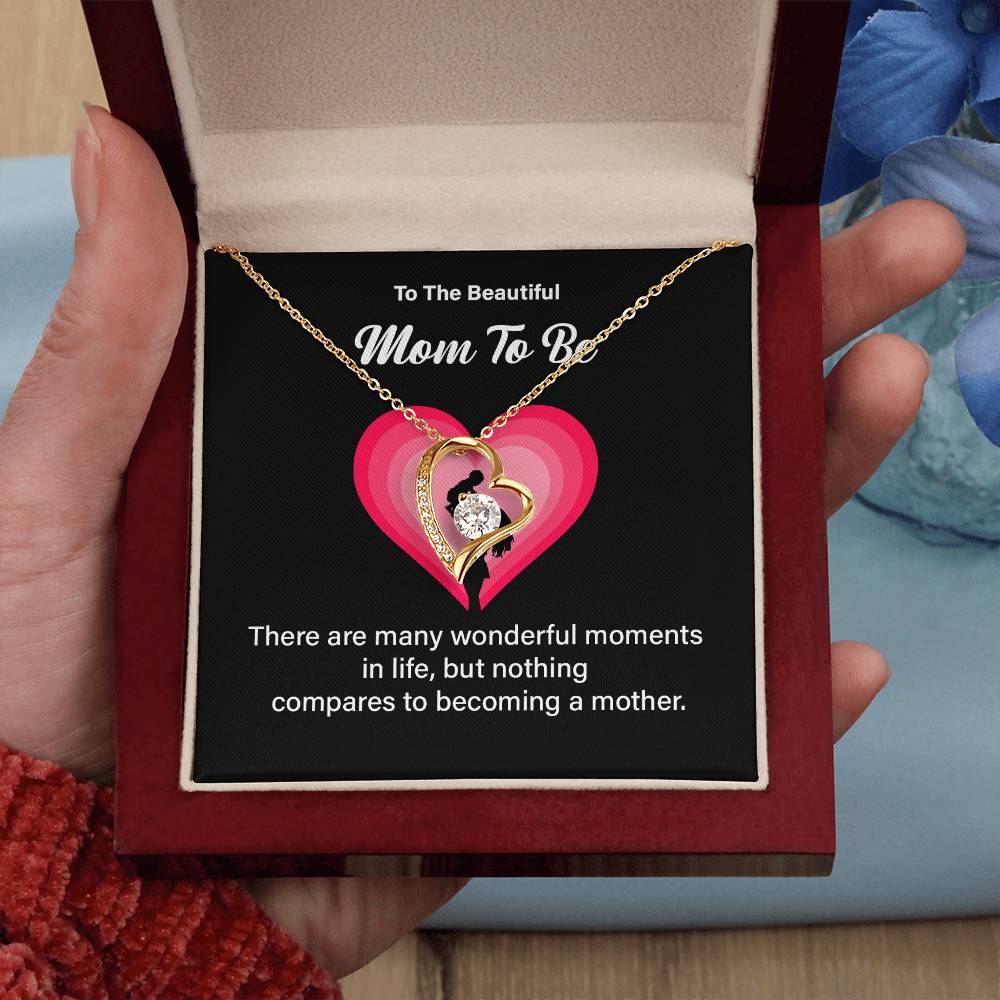 To The Beautiful Mom-to-be, Heartfelt Necklace For Her Elegant Jewelry For A Mom-to-be Thoughtful Necklace For Love And Support Sweet Pendant For A New Mom Elegant Pendant For A Mom’s Heart Thank You Gift For Motherhood Loving Message Necklace For Hope